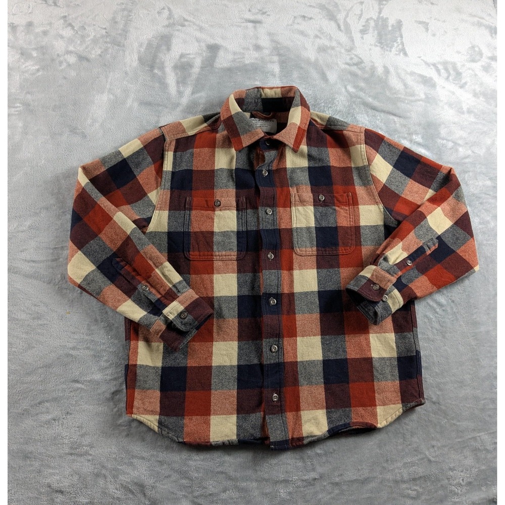 Duckworth Sawtooth Shirt Men Small Merino Wool Flannel USA Made *SHRUNK READ*